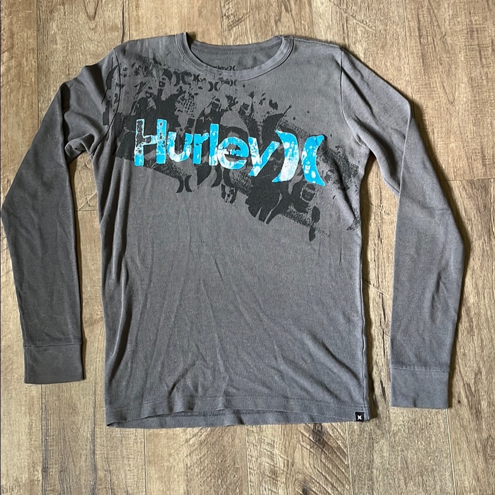 Hurley Gray Long Sleeve Tees Casual Collection vintage